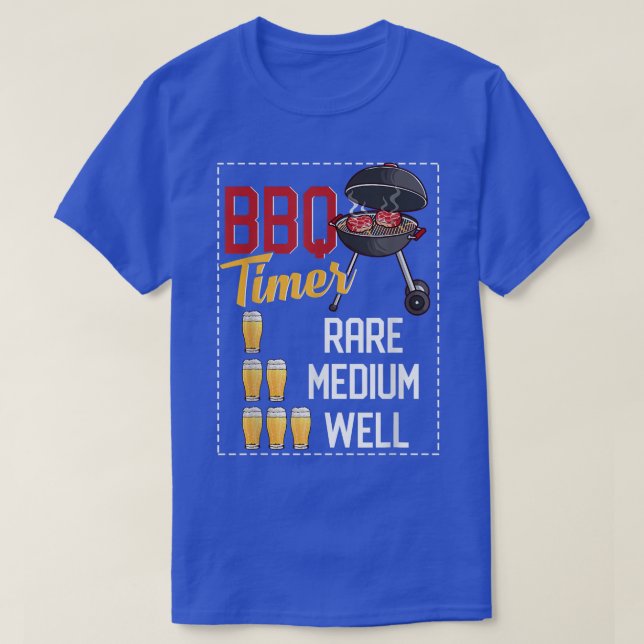 Camiseta BBQ Timer Beer Cerveza Funny Grilling BBBQ Meme  (Diseño del anverso)