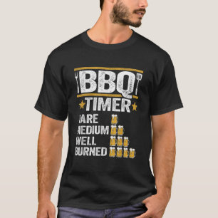 Camiseta BBQ Timer Grilling Barbacoa Fumar carne Graciosa C