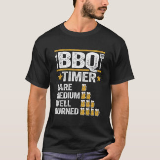 Camiseta BBQ Timer Grilling Barbacoa Fumar carne Graciosa C