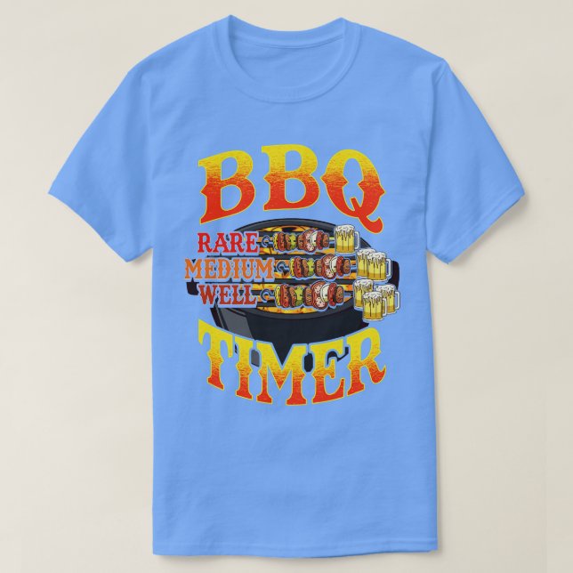 Camiseta BBQ Timer Grilling Grill Master Beer Humo (Diseño del anverso)