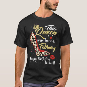Camiseta Bday Chica Leopard High Heel En El Que Nació Esta 