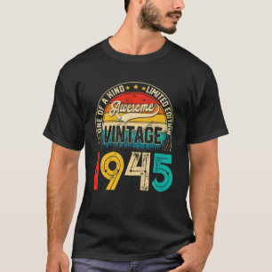 Camiseta Bday Vintage 1945, De 77 Años, Edición Limitada 77