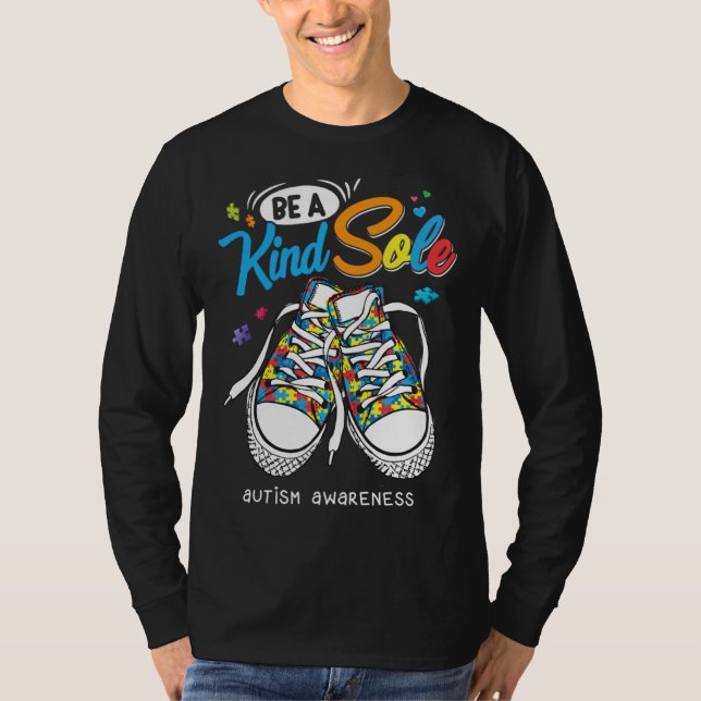 Camiseta Be A Kind Sole Autism Awareness Puzzle Shoes Men W (Anverso)
