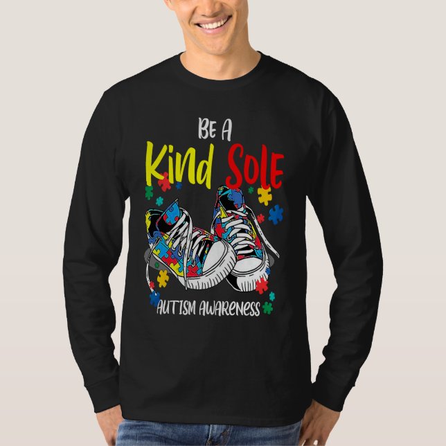 Camiseta Be A Kind Sole Autism Awareness Rainbow Trendy Puz (Anverso)