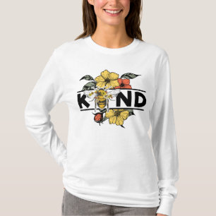 Camiseta BE BINT Bumble Bee & Floral Mensaje positivo
