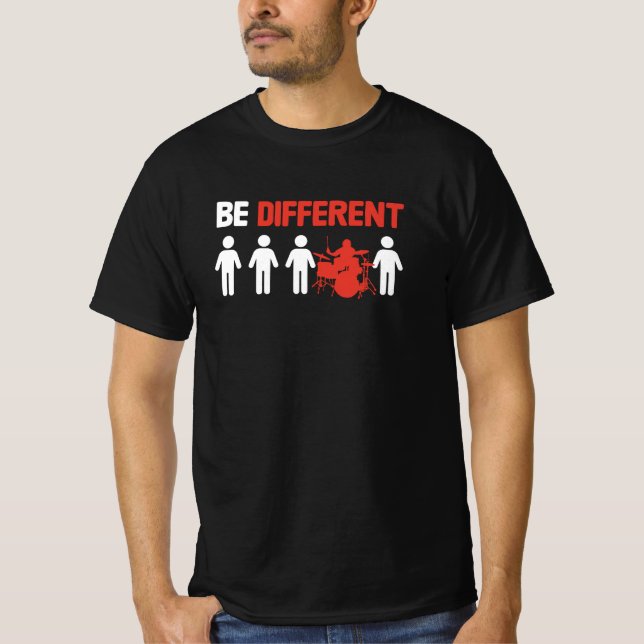 Camiseta Be Different - Funny Drummer  (Anverso)