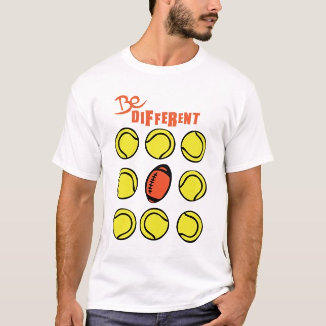 Camiseta be different tennis foot americain rugby ballon (Anverso)