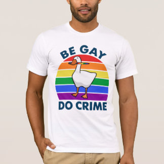 Camiseta Be Gay Do Crime Goke Color Rainbow Knife