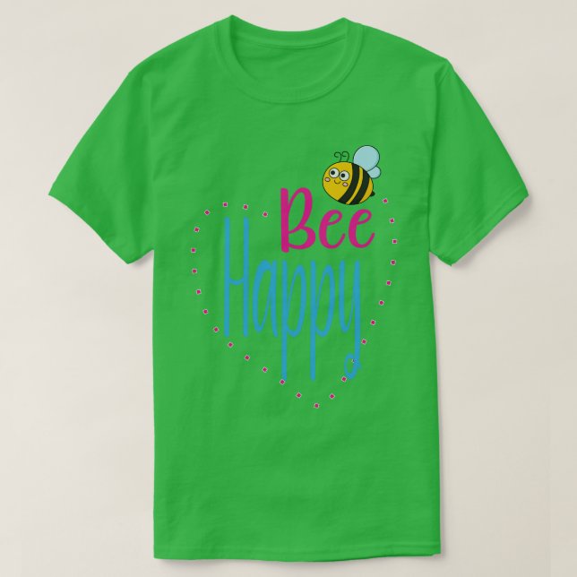Camiseta Be Happy Kids Cute Bee (Diseño del anverso)