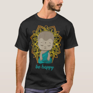 Camiseta Be Happy Tee Buddha Mandala Tee Pilates Yoga Lover