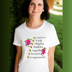 Camiseta Be Honest, Kind, Faithful, Compassionate