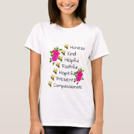 Camiseta Be Honest, Kind, Faithful, Compassionate