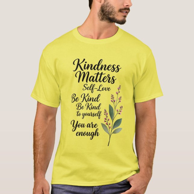 Camiseta Be Kind Always – Minimal Botanical Positive Quote  (Anverso)