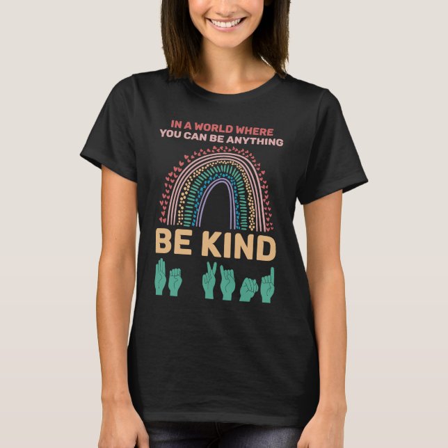 Camiseta Be Kind American Sign Language (Anverso)