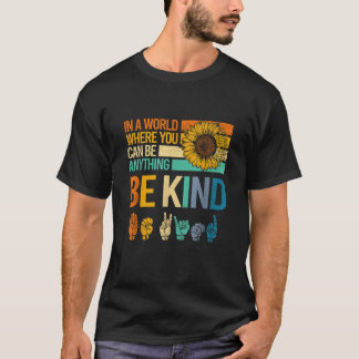 Camiseta Be Kind ASL Sunflower T Shirt