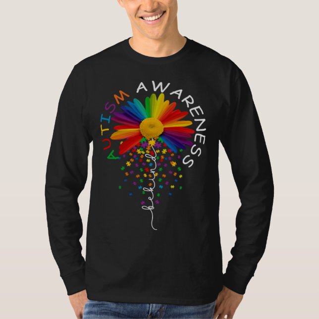 Camiseta Be Kind Autism Awareness Daisy Flower Mom Women Ki (Anverso)