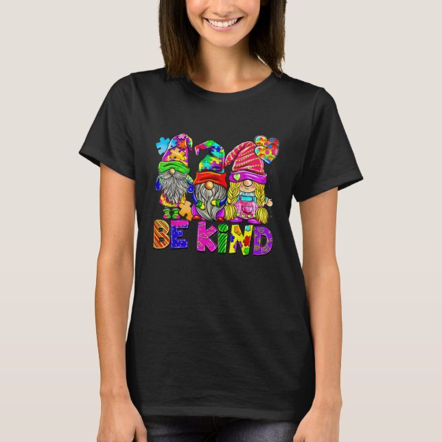 Camiseta Be Kind Autism Awareness Gnomes Fighter Puzzle Kid (Anverso)