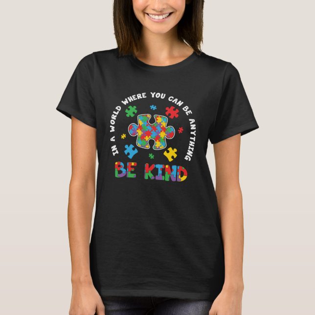 Camiseta Be Kind Autism Mom Autism Dad Women Autism Awarene (Anverso)