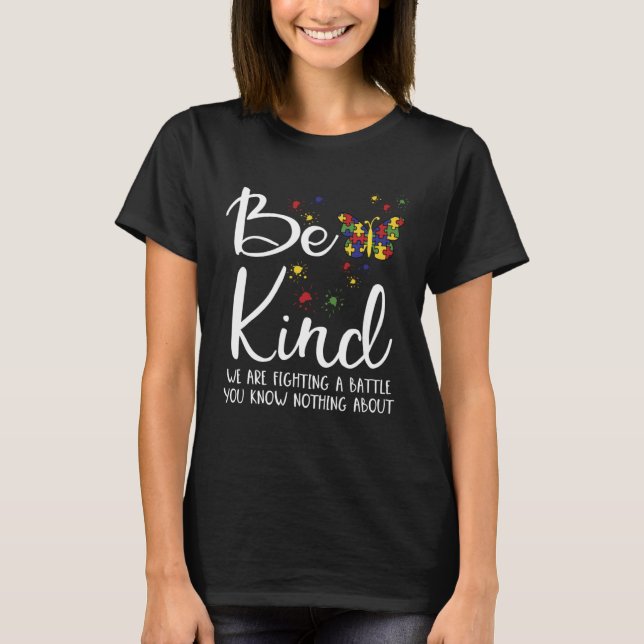 Camiseta Be Kind Autism My Son Has Autism Parents Of Autist (Anverso)