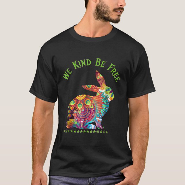 Camiseta Be Kind Be Free Boho Rabbit Mandala Trending (Anverso)