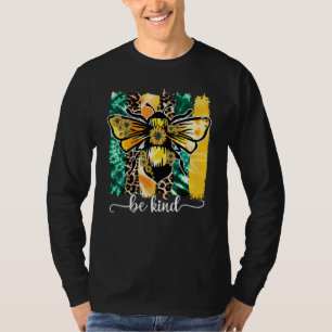 Camiseta Be Kind Bee Leopard Sunflowers Apoyo autista Au