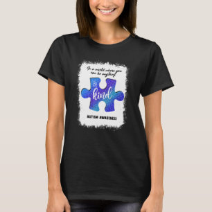 Camiseta Be Kind Blue Puzzle Piece Autism Awareness Mom Wom