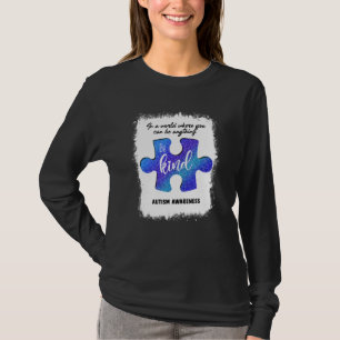 Camiseta Be Kind Blue Puzzle Piece Autism Awareness Mom Wom