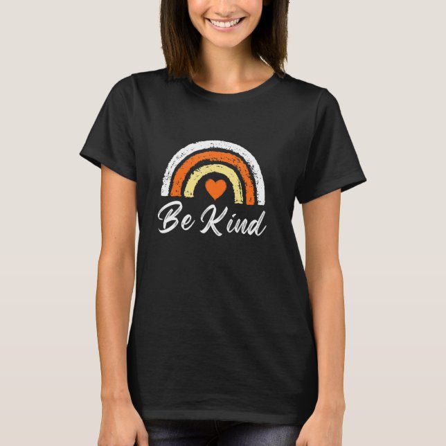 Camiseta Be Kind Cute Graphic Rainbow Womens mens Kids Girl (Anverso)