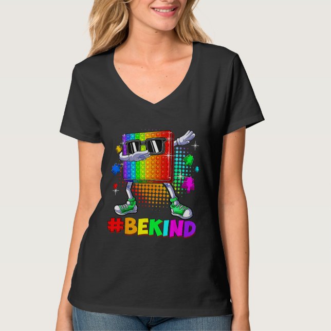Camiseta Be Kind Dabbing Puzzle Pop It Pitism Awarene (Anverso)