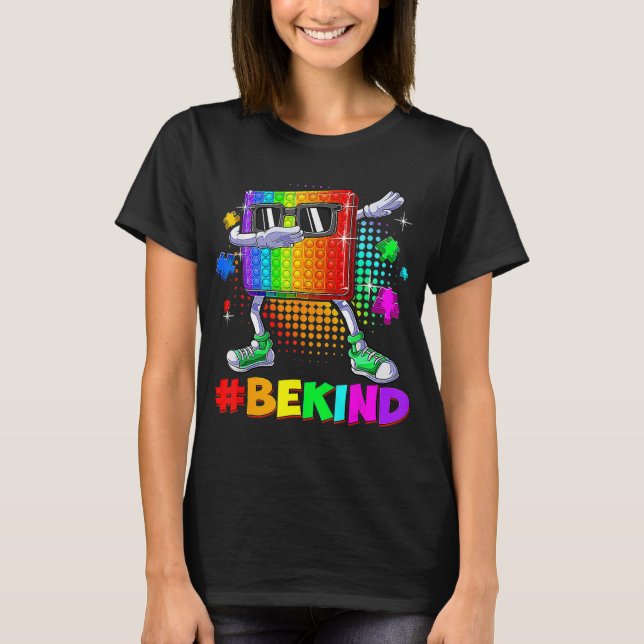 Camiseta Be Kind Dabbing Puzzle Pop It Pitism Awarene (Anverso)