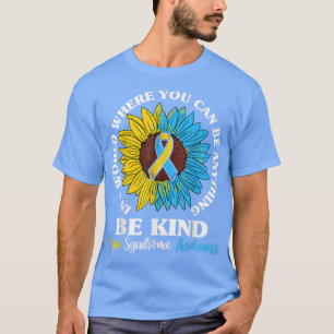 Camiseta Be Kind Down Syndrome Awareness s, T21 Sunflower R