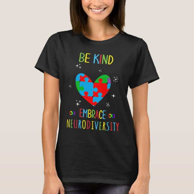 Camiseta Be Kind Embrace Neurodiversity Puzzle (Anverso)