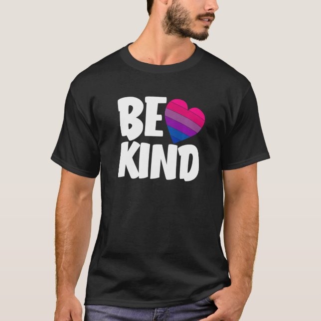 Camiseta Be Kind Funny Bi Pride Flag Bisexual Premium (Anverso)