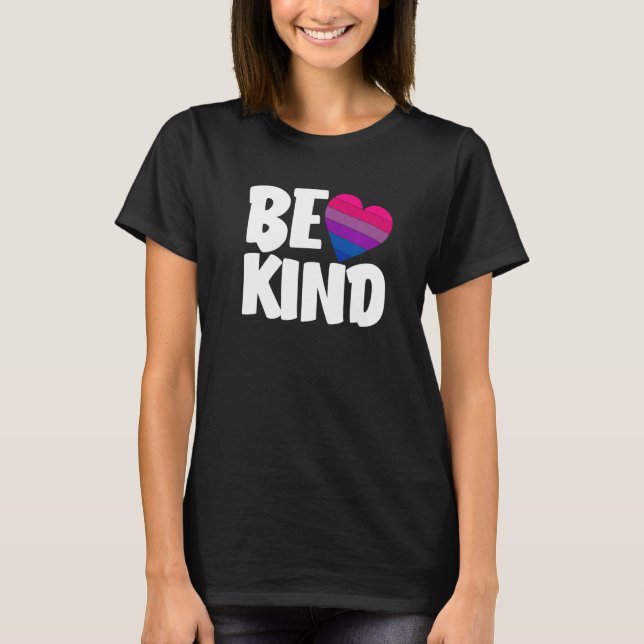 Camiseta Be Kind Funny Bi Pride Flag Bisexual Premium (Anverso)