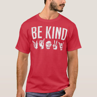 Camiseta Be Kind Lenguaje de Rótulo BSL