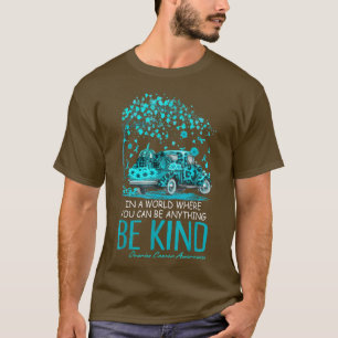 Camiseta Be Kind Leopard Truck Verde azulado Ovariano Cance