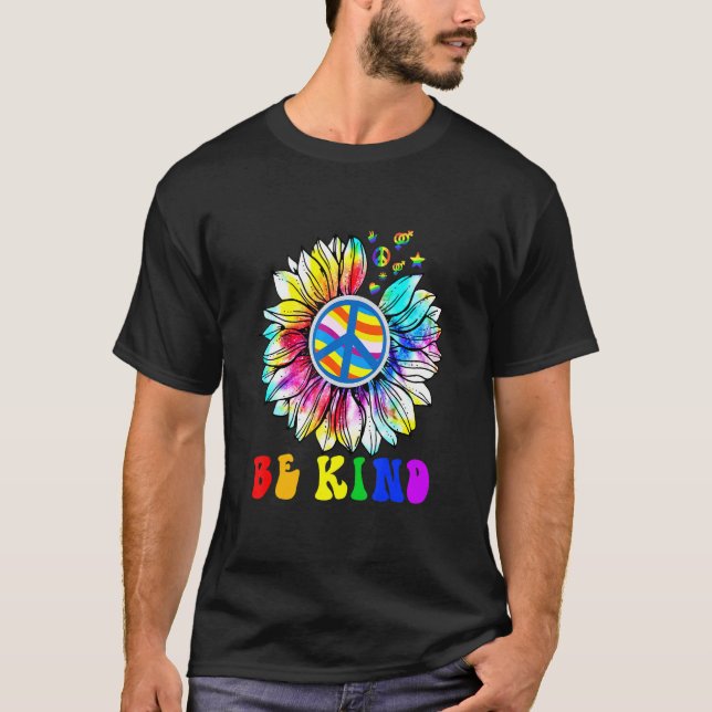 Camiseta Be Kind Love Rainbow Choose Kindness Sunflower Pri (Anverso)