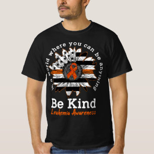 Camiseta Be Kind Naranja Ribbon Sunflower Amabilidad Leucem