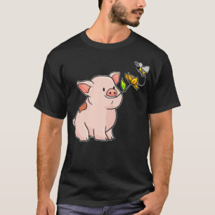 Camiseta Be Kind - Pig With A Sunflower And A Bee - Kindnes