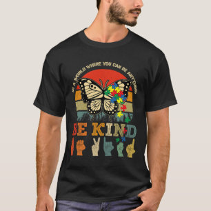 Camiseta Be Kind Puzzle Butterfly Asl Teacher Autism Awaren