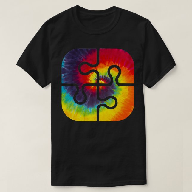 Camiseta Be Kind Puzzle Pieces Tie Dye Cue Autism Awares (Diseño del anverso)