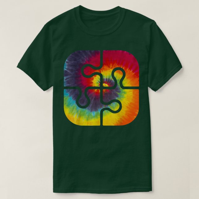 Camiseta Be Kind Puzzle Pieces Tie Dye Cue Autism Awares (Diseño del anverso)