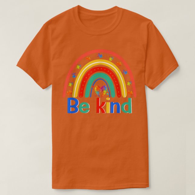 Camiseta Be Kind Rainbow Kindness Inspirational Autism Awar (Diseño del anverso)