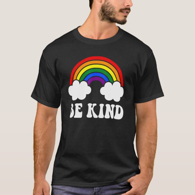 Camiseta BE KIND Rainbow LGBT Flag Gay Pride (Anverso)