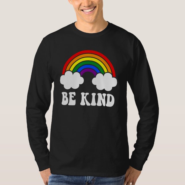 Camiseta BE KIND Rainbow LGBT Flag Gay Pride (Anverso)