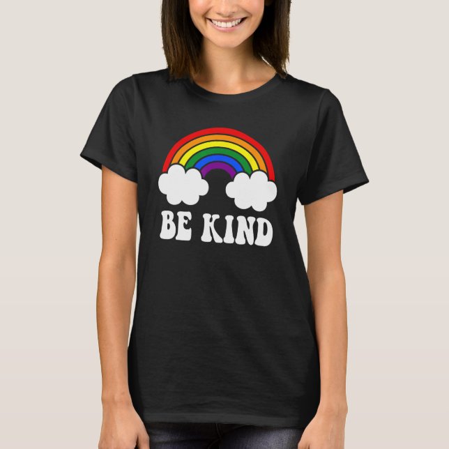 Camiseta BE KIND Rainbow LGBT Flag Gay Pride (Anverso)