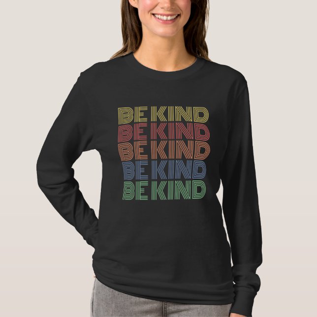 Camiseta Be Kind Retro Graphic Printed  Casual Teacher  Tee (Anverso)