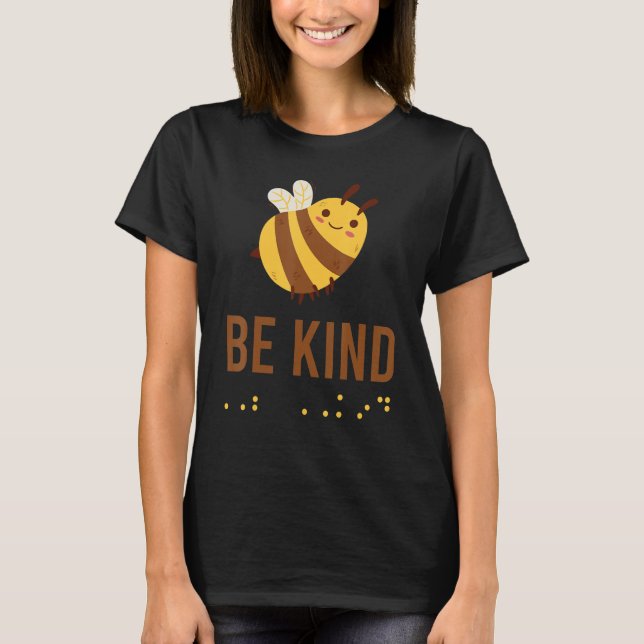 Camiseta Be Kind Sign Braille Language Bee Graphic Yellow (Anverso)