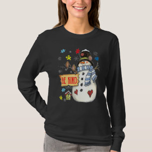 Camiseta Be Kind Snowman Puzzle Autism Awareness Funny Fami