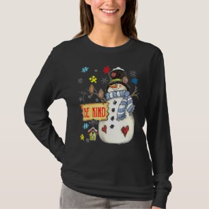 Camiseta Be Kind Snowman Puzzle Autism Awareness Funny Fami